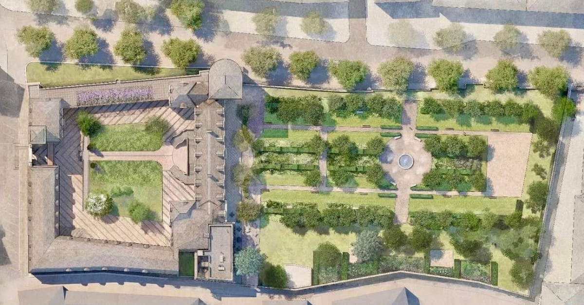 Le plan de rénovation du Palais épiscopal vu du ciel