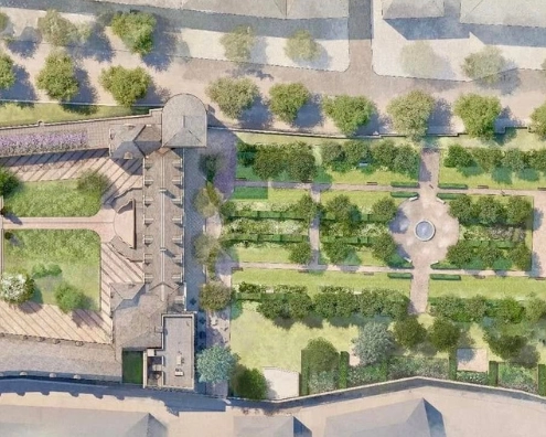 Le Palais épiscoapl vu du ciel